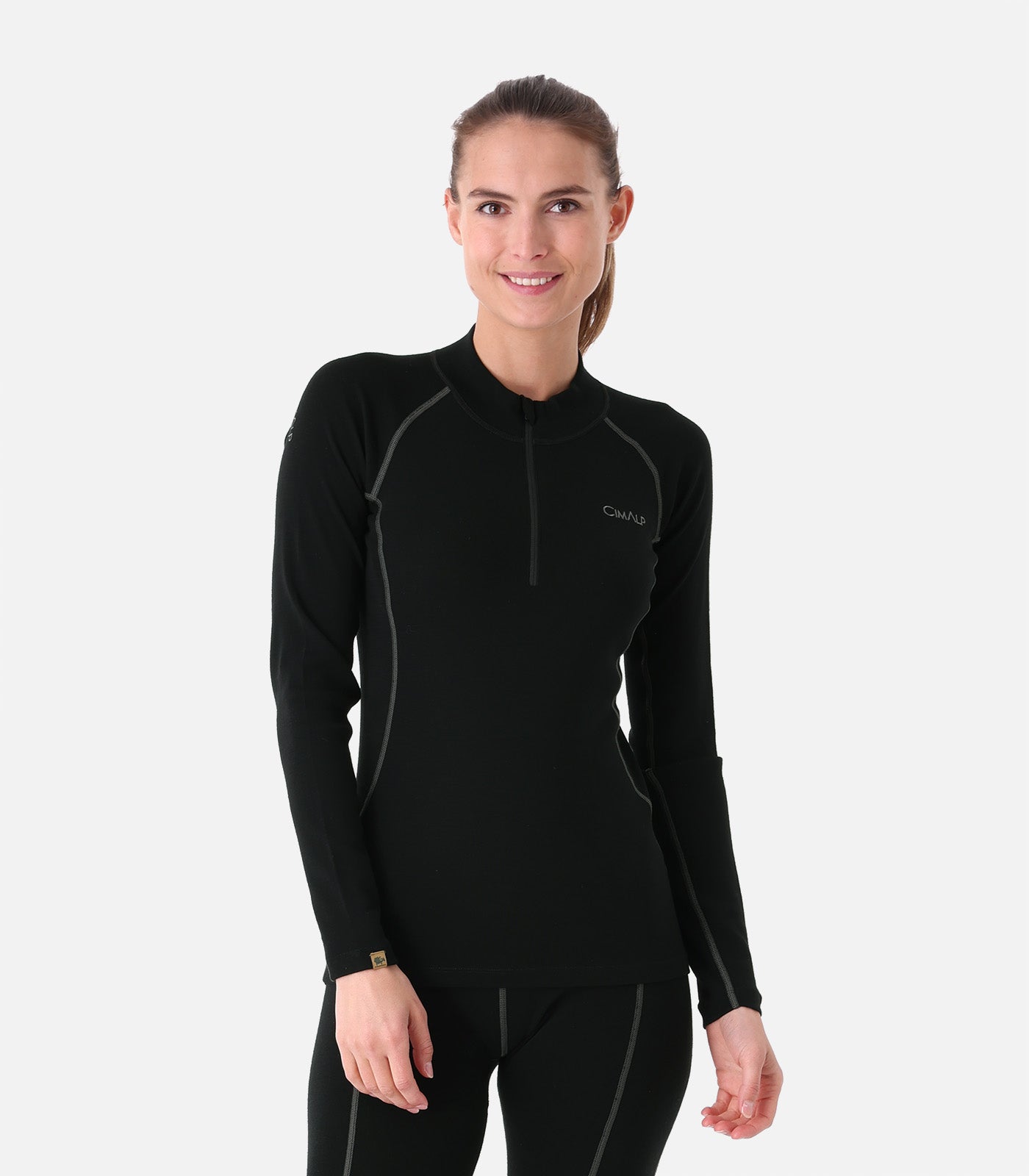 cimalp-wool-zip-240-f-sous-v-tement-thermique-femme-noir-m-rinos image 5