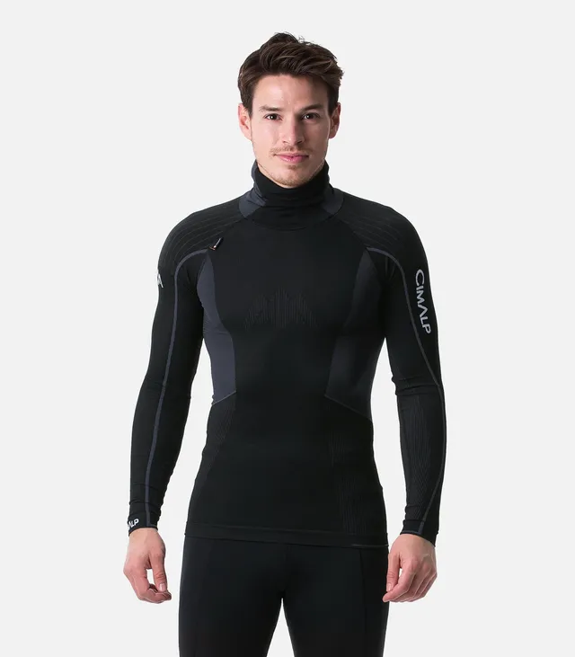 cimalp-seamless-hoodie-top-sous-v-tement-homme-noir-capuche image 1