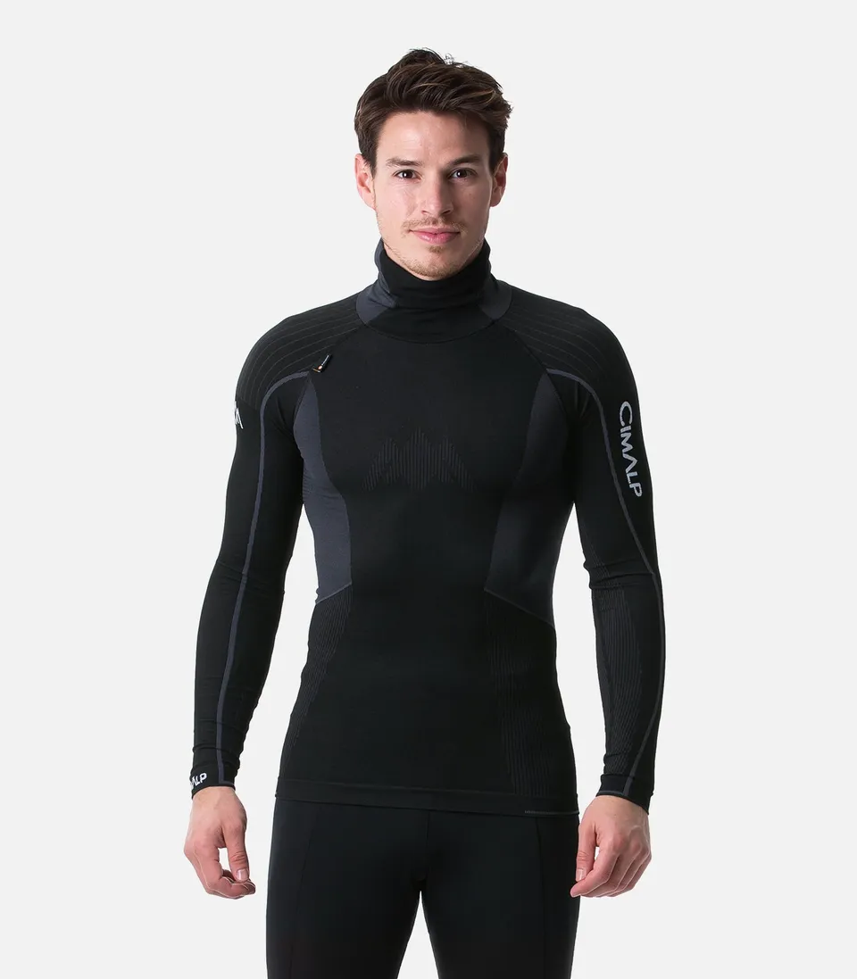 cimalp-seamless-hoodie-top-sous-v-tement-homme-noir-capuche image 1