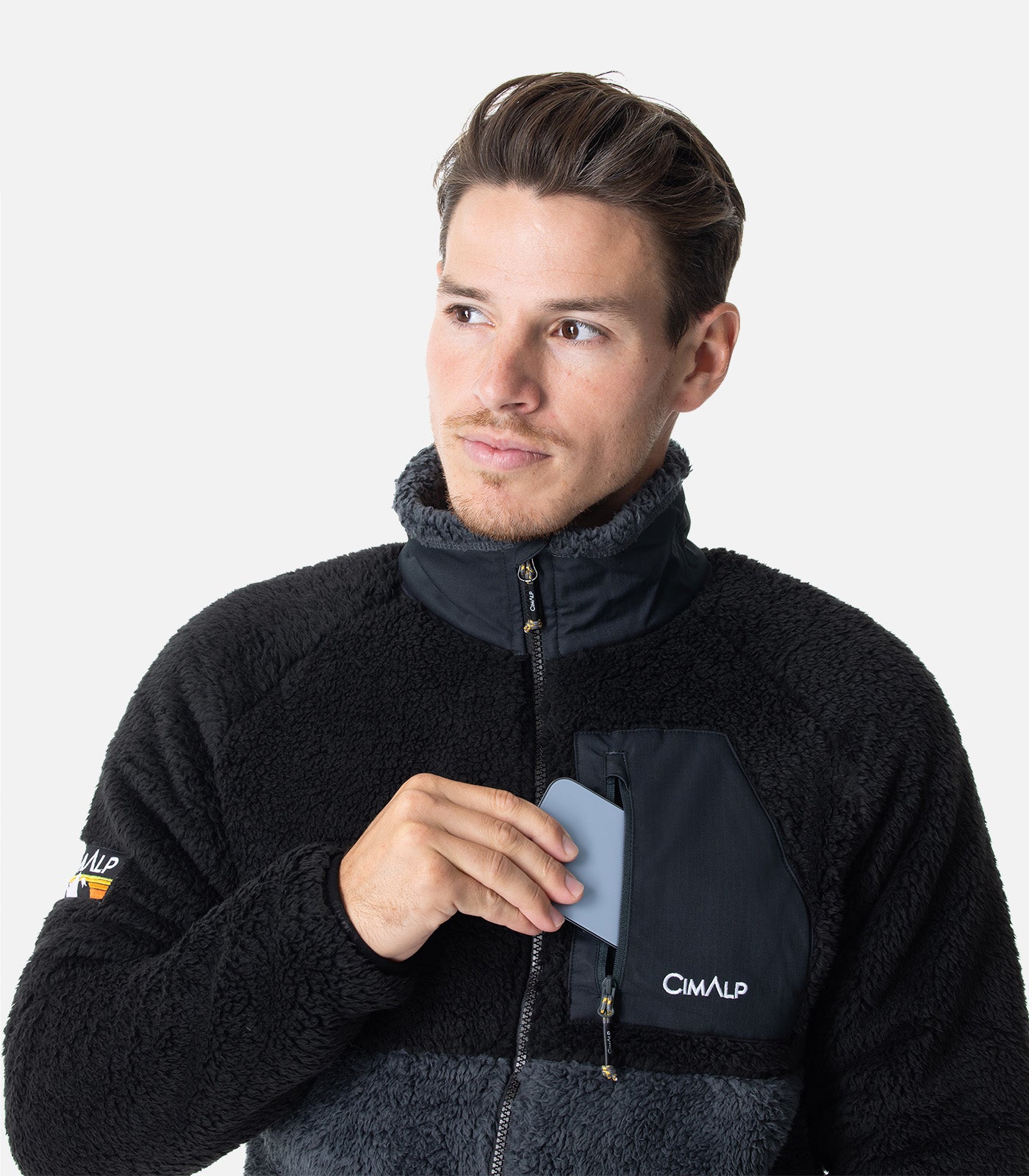 cimalp-refuge-2h-veste-polaire-homme-noir-poils-longs image 6