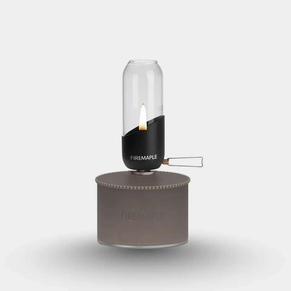 firemaple-orange-black-edition-lanterne-gaz-noire-verre image 1
