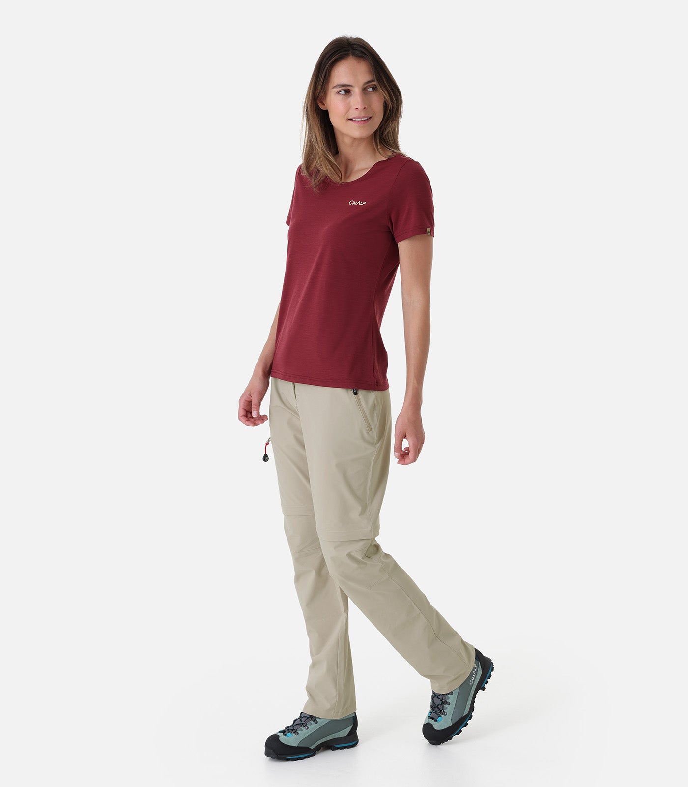 cimalp-aigli-re-4-f-t-shirt-randonn-e-femme-bordeaux image 4