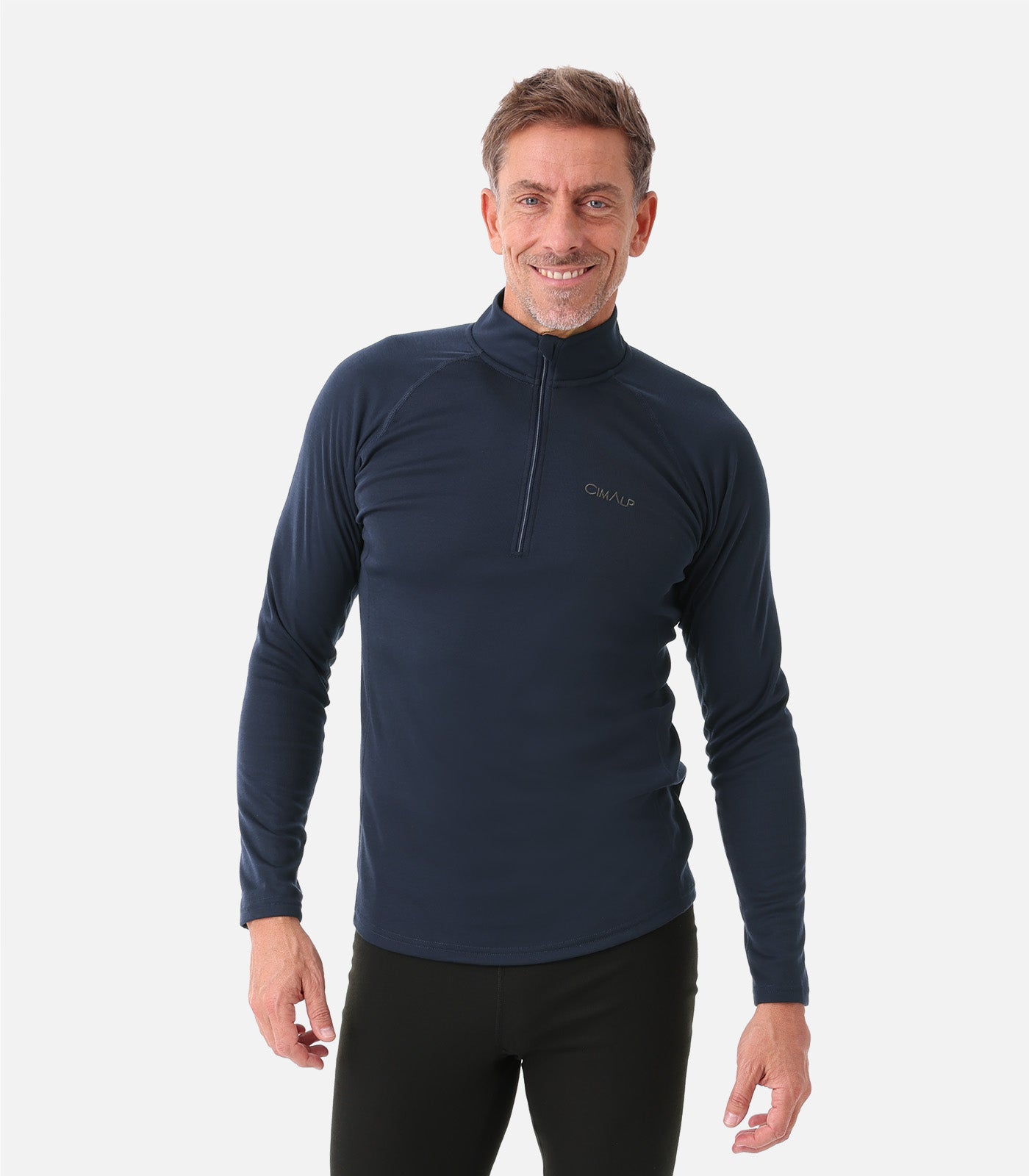 cimalp-warm-zip-5-h-sous-v-tement-thermique-homme-noir-zip image 1