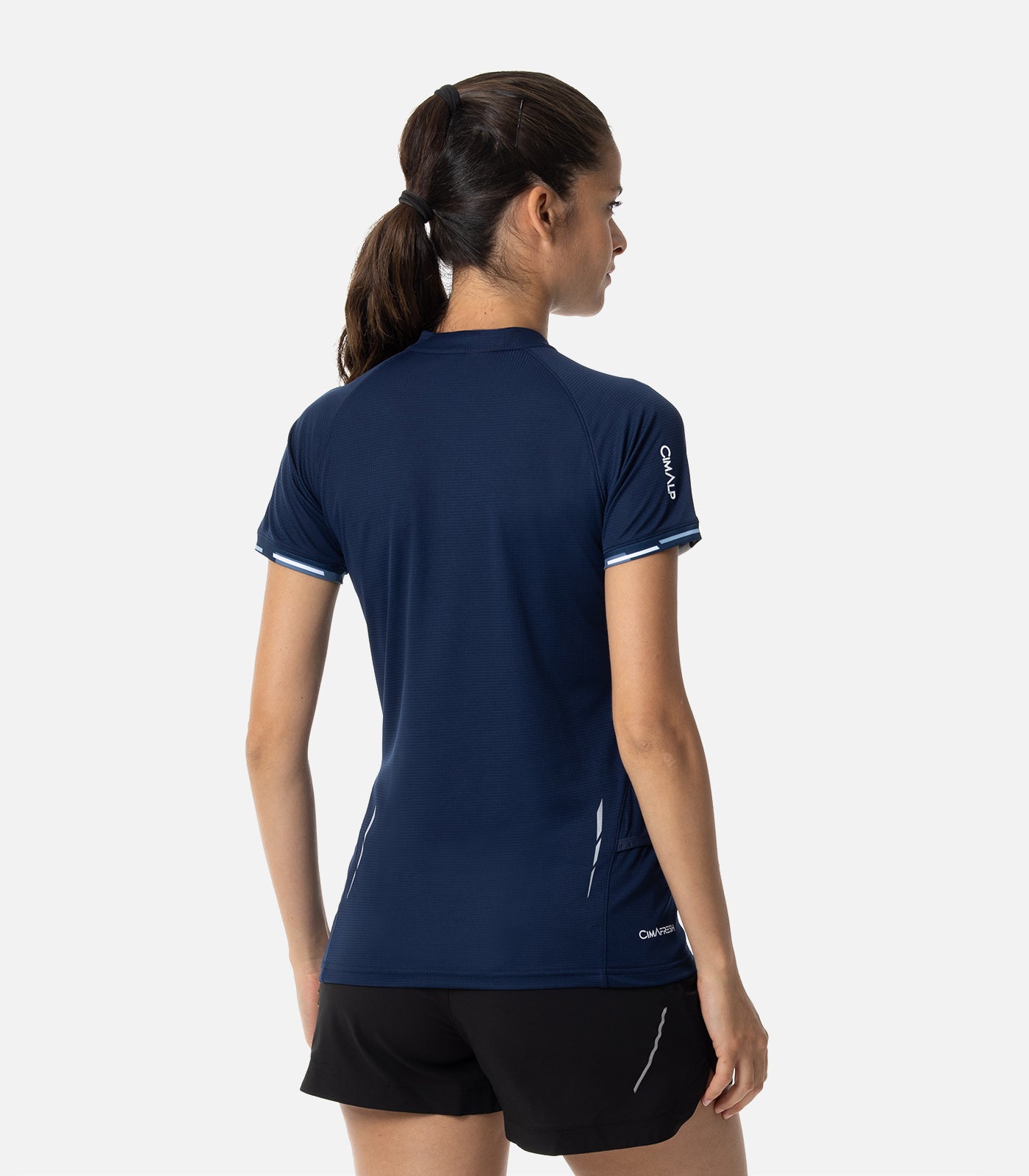 cimalp-autane-f-t-shirt-trail-femme-marine-demi-zip image 4