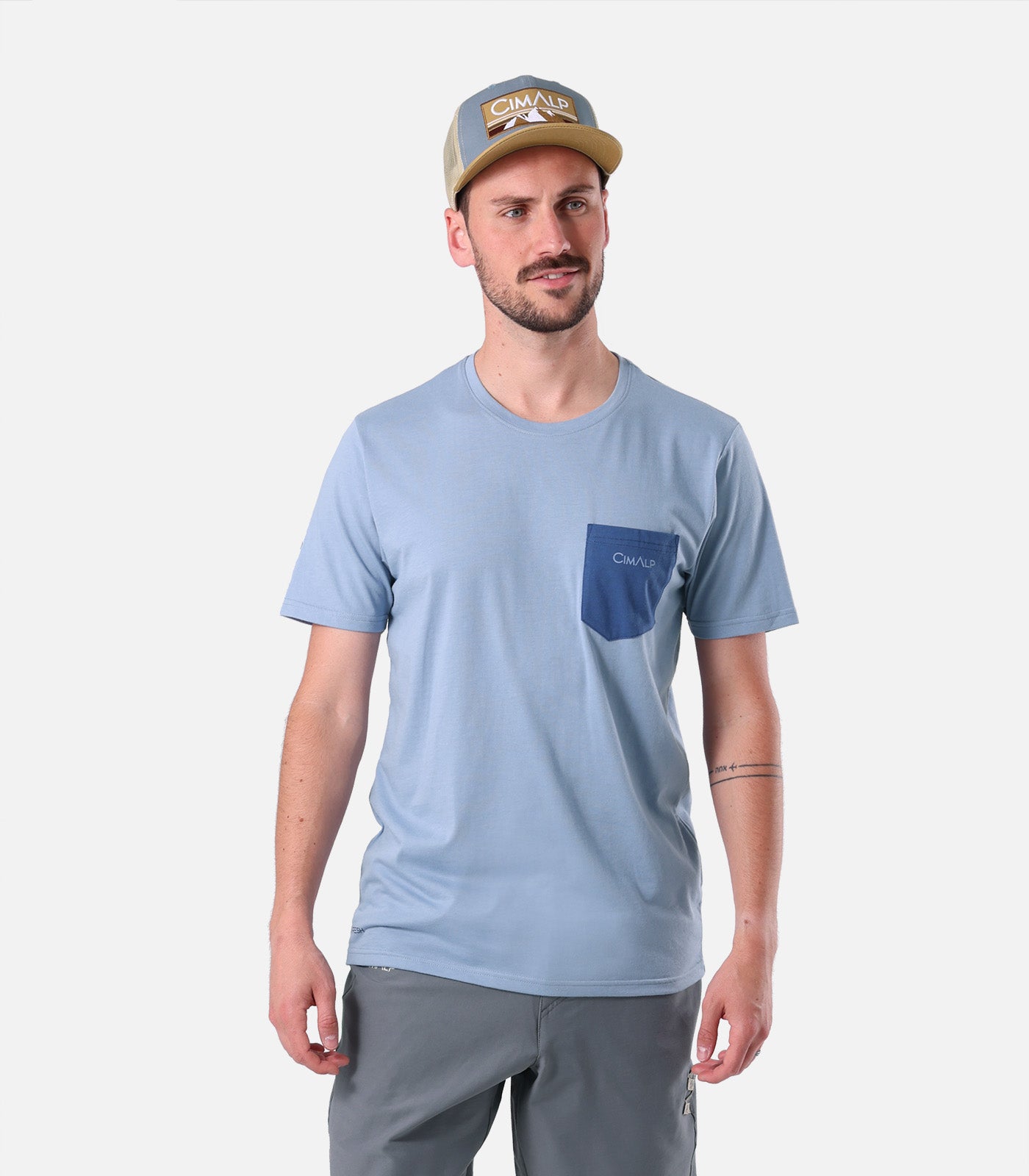cimalp-mount-h-t-shirt-randonn-e-bleu-nuit-coton-anti-odeurs-upf30 image 1