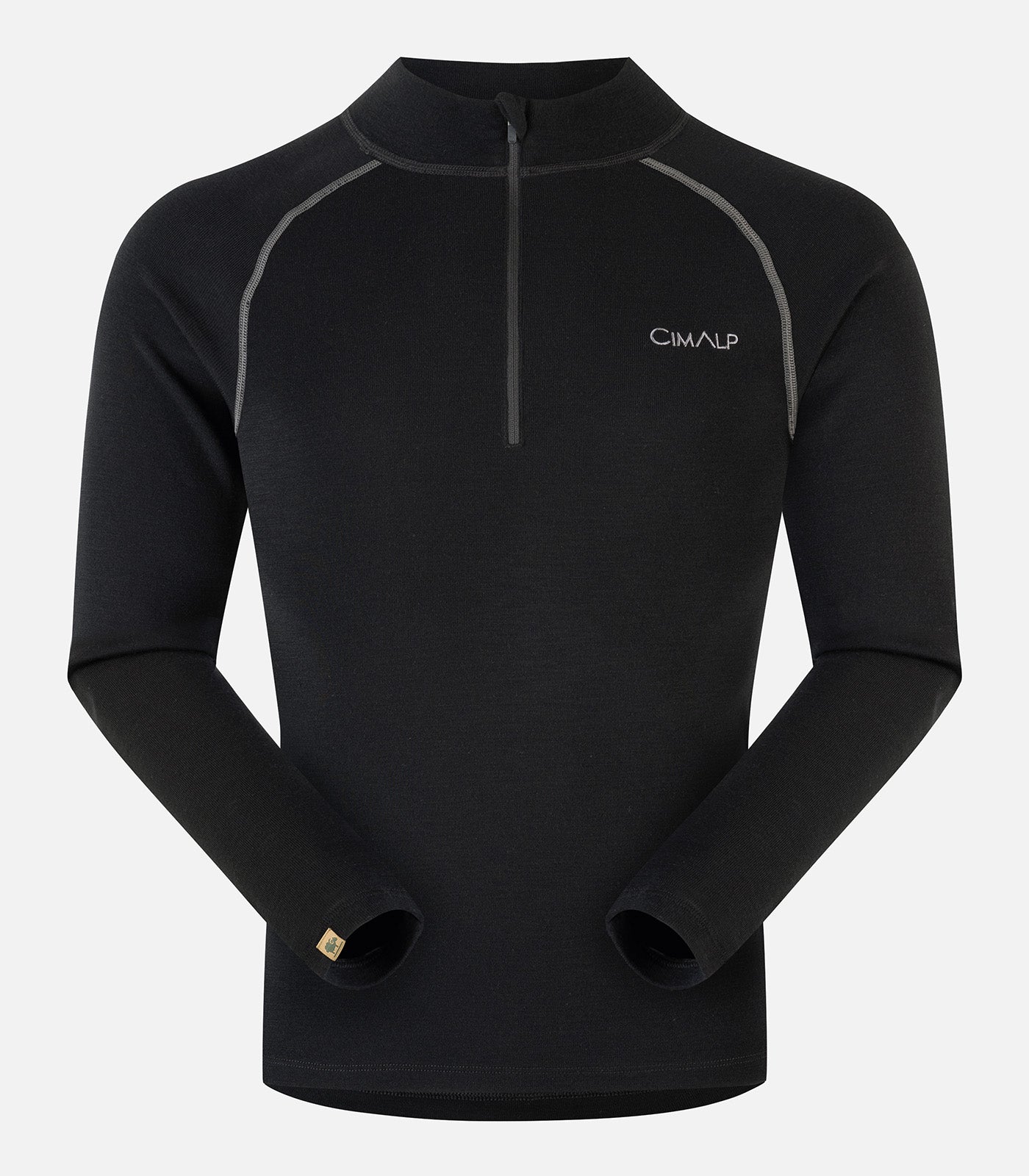 cimalp-wool-zip-200-h-sous-v-tement-merinos-homme-noir image 7