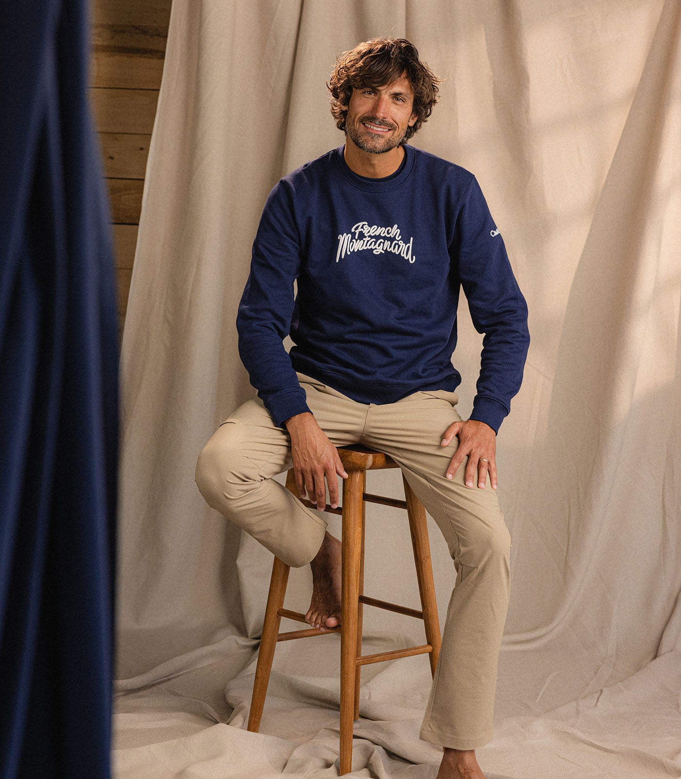 cimalp-french-round-neck-pull-marine-coton image 2