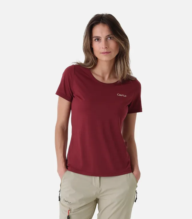 cimalp-aigli-re-4-f-t-shirt-randonn-e-femme-bordeaux image 1
