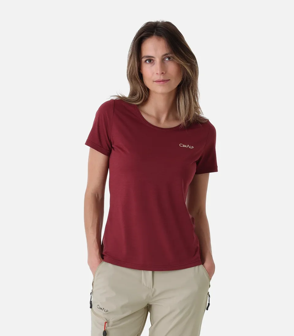 cimalp-aigli-re-4-f-t-shirt-randonn-e-femme-bordeaux image 1