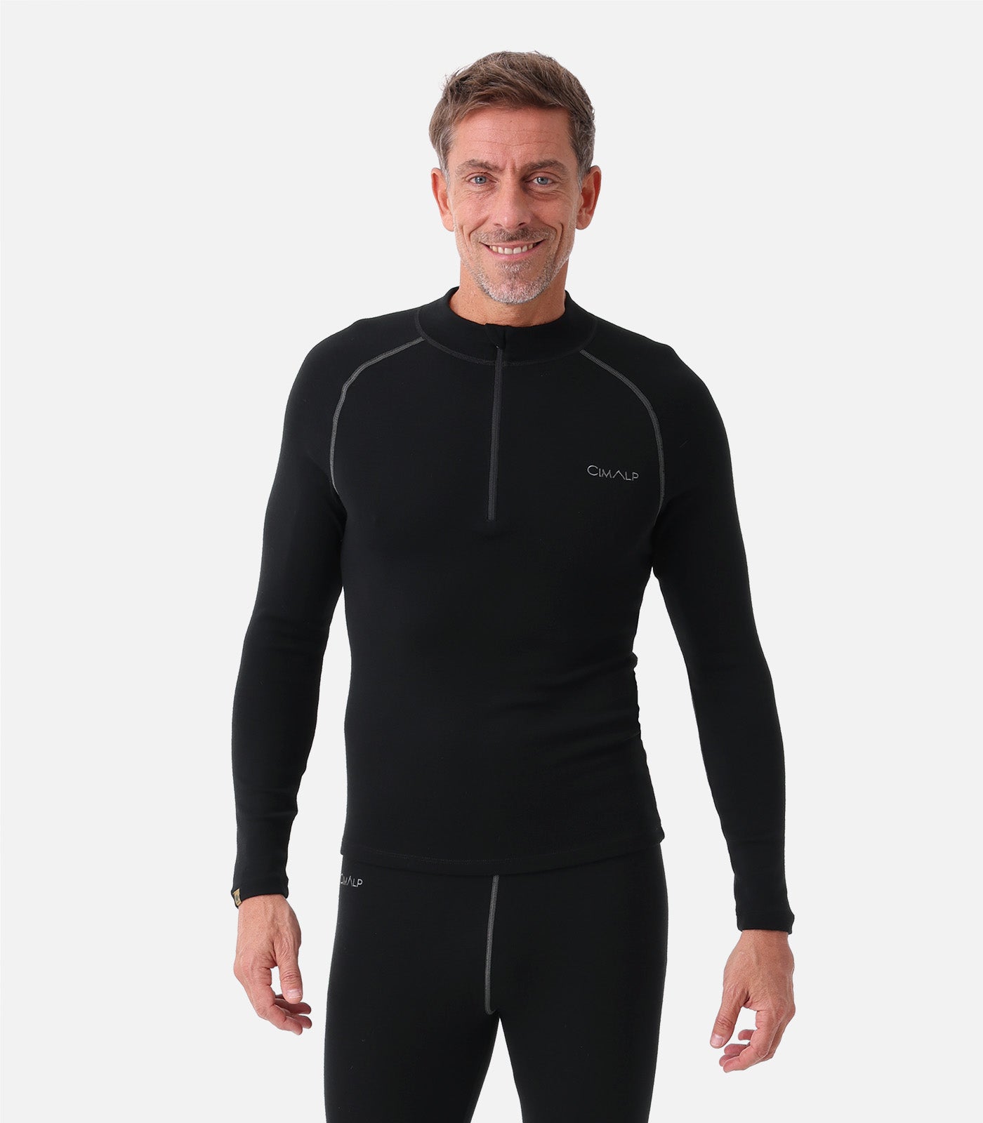 cimalp-wool-zip-200-h-sous-v-tement-merinos-homme-noir image 6