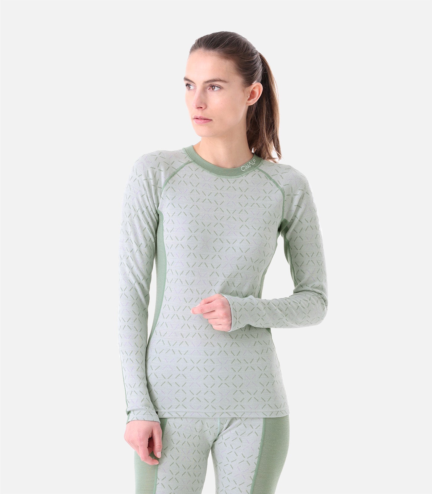 cimalp-wool-top-f-sous-v-tement-m-rinos-vert-femme image 1