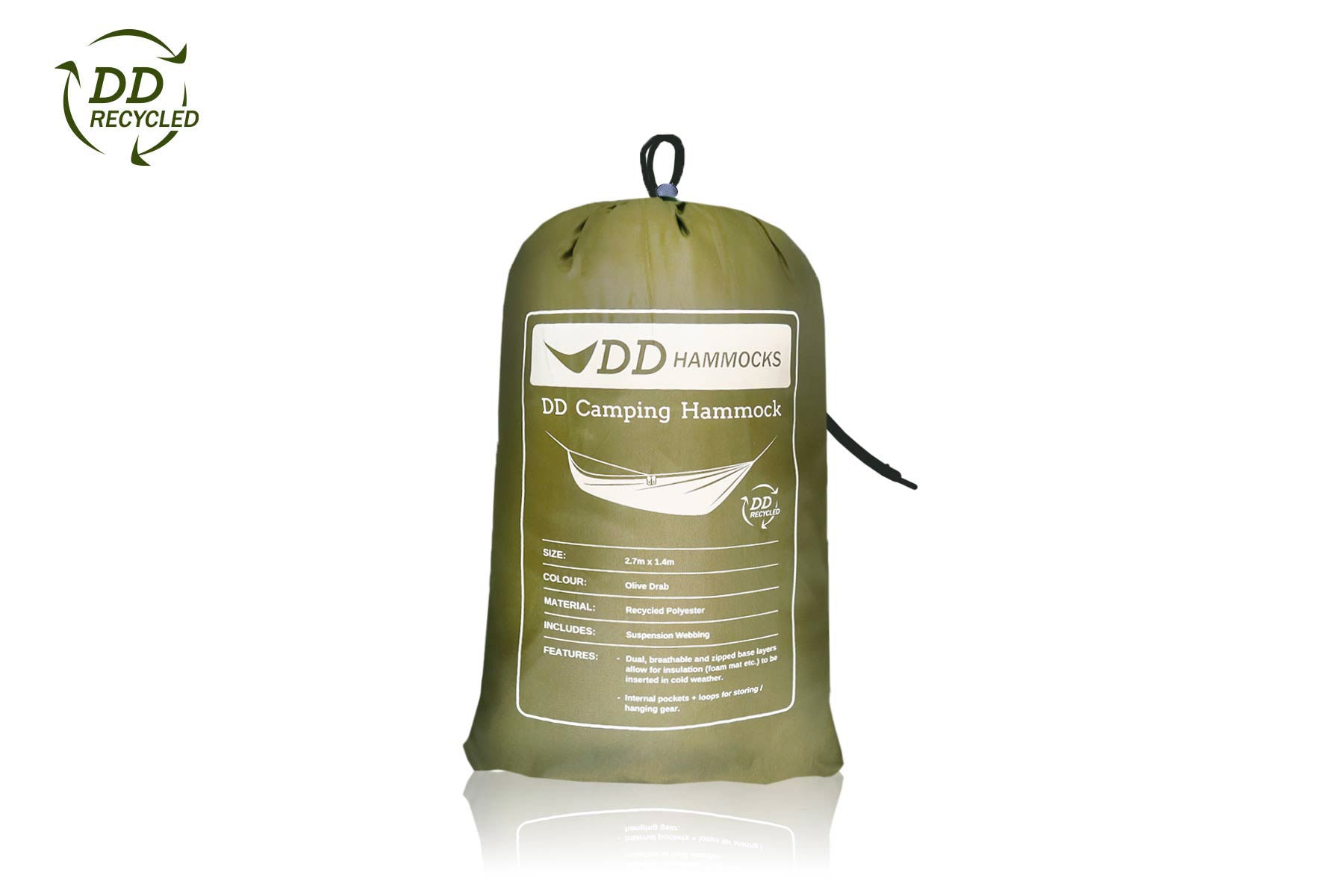 dd-recycled-camping-hamac-olive-double-couche-recycl image 3