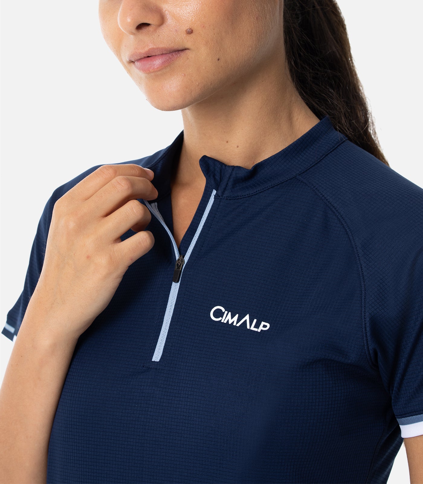 cimalp-autane-f-t-shirt-trail-femme-marine-demi-zip image 6