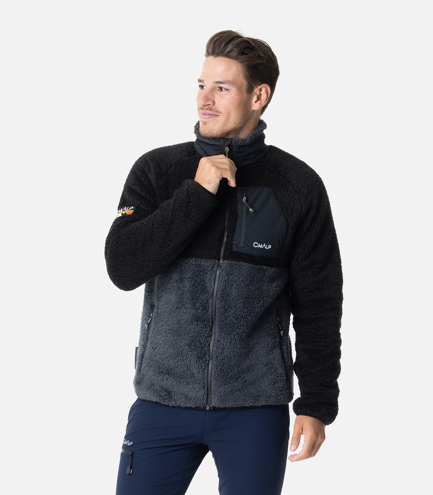 cimalp-refuge-2h-veste-polaire-homme-noir-poils-longs image 1