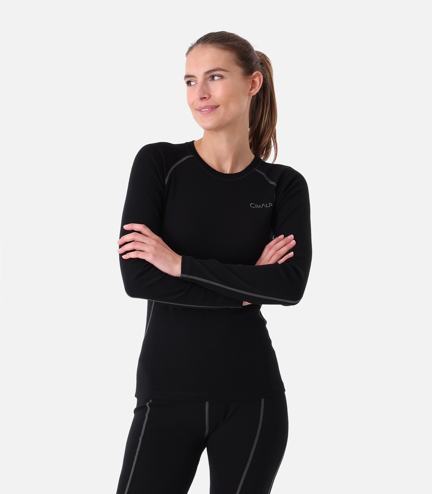cimalp-wool-top-240-f-sous-v-tement-thermique-femme-noir-m-rinos image 5