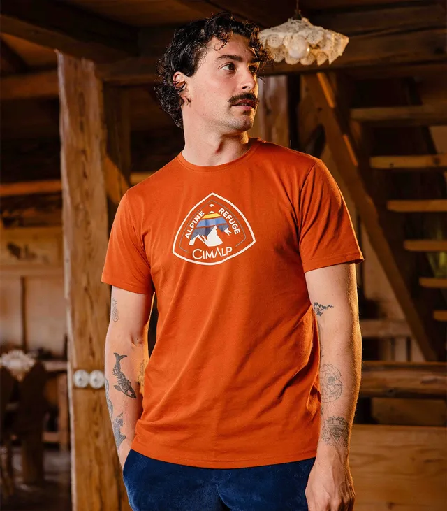 cimalp-almet-alpine-refuge-t-shirt-rando-homme-marron-coton image 1