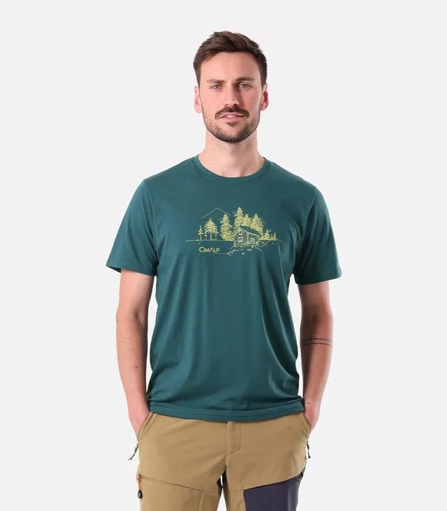 cimalp-shelter-h-t-shirt-randonn-e-homme-vert-coton-anti-odeurs-upf30 image 1