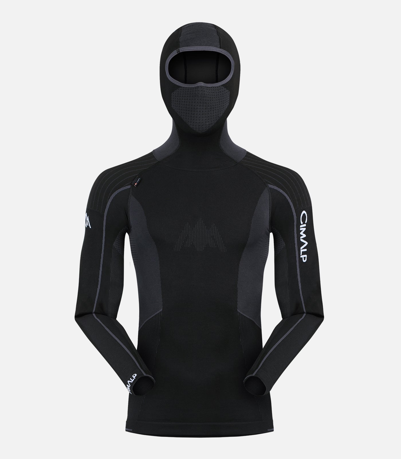cimalp-seamless-hoodie-top-sous-v-tement-homme-noir-capuche image 2