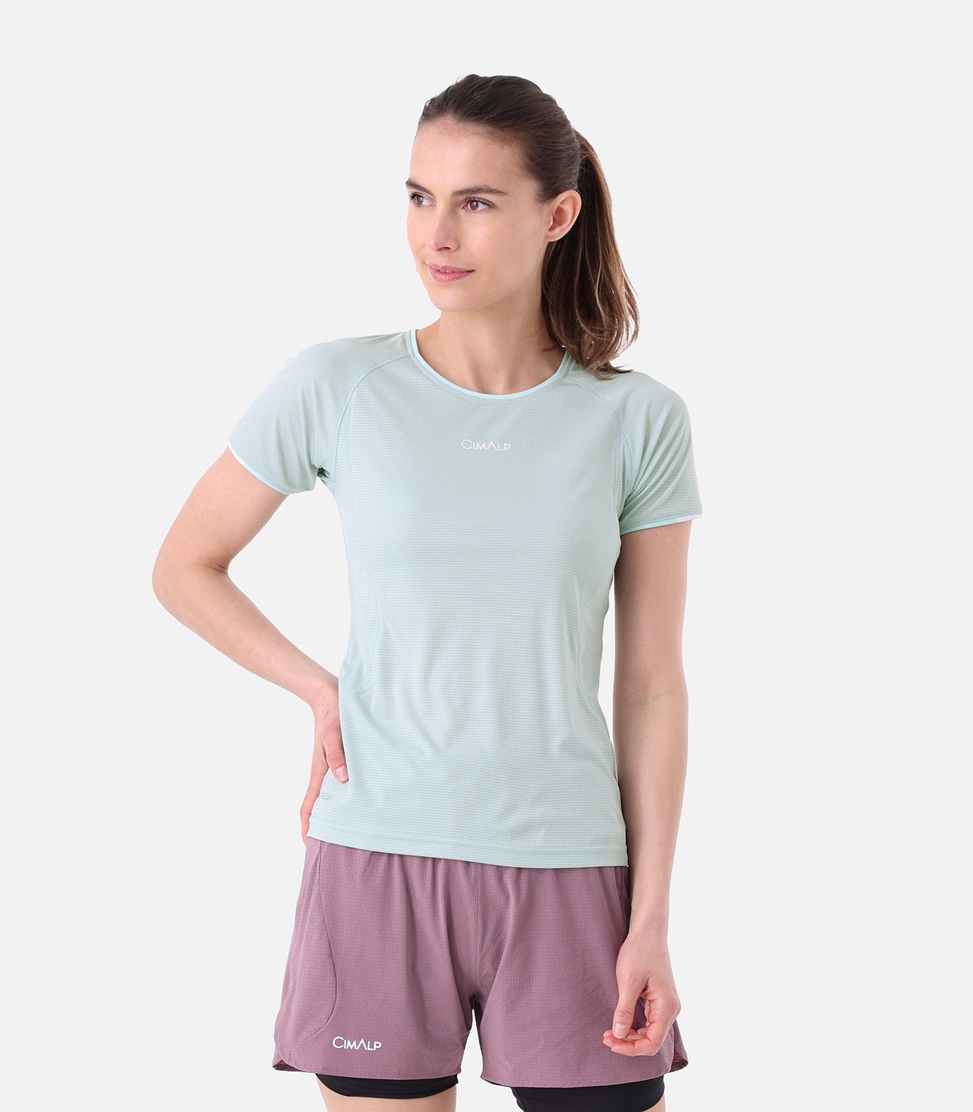 cimalp-boreon-3-f-t-shirt-trail-femme-vert-amande-respirant image 4