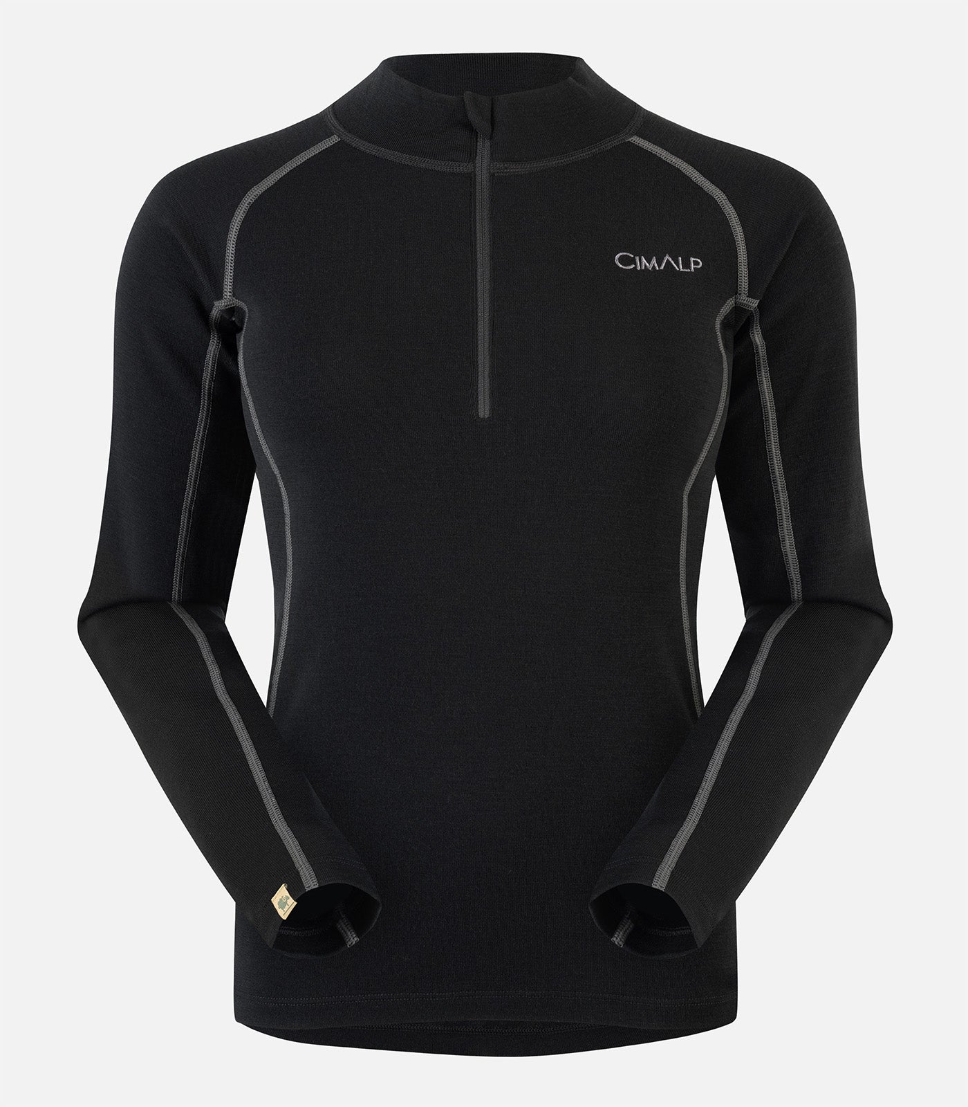 cimalp-wool-zip-200-f-sous-v-tement-m-rinos-noir image 6