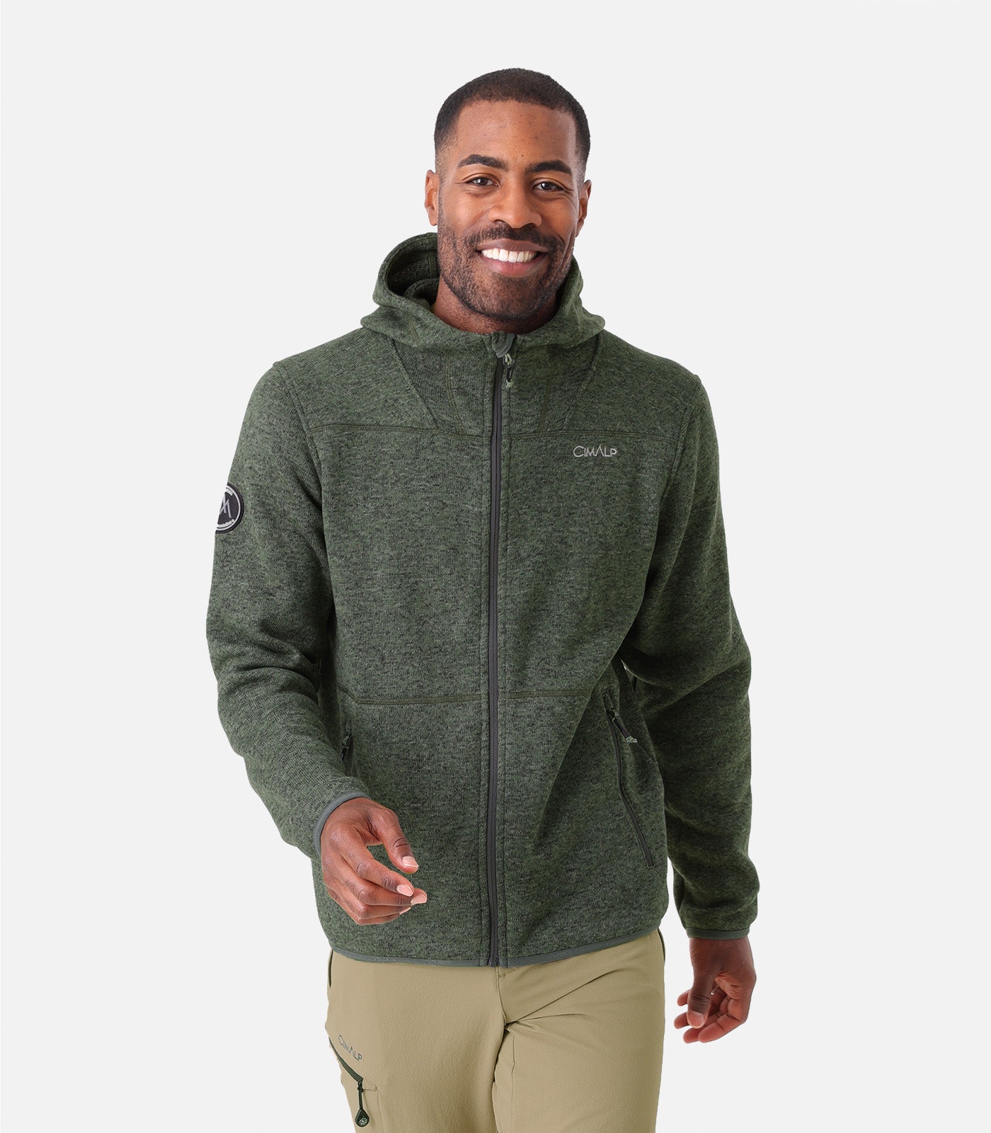 cimalp-vercors-4-h-veste-polaire-homme-vert-aspect-laine image 1