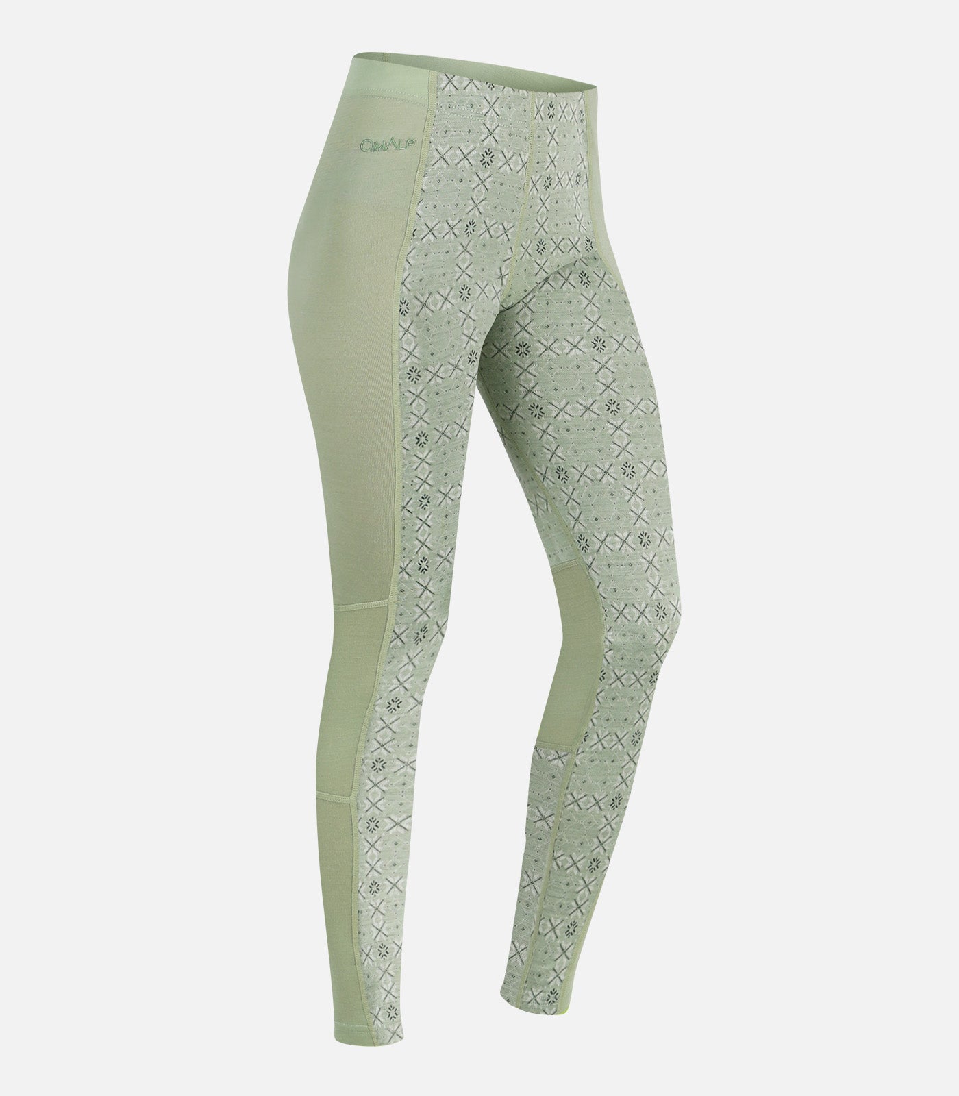 cimalp-wool-pant-f-collant-thermique-vert-m-rinos-femme image 2