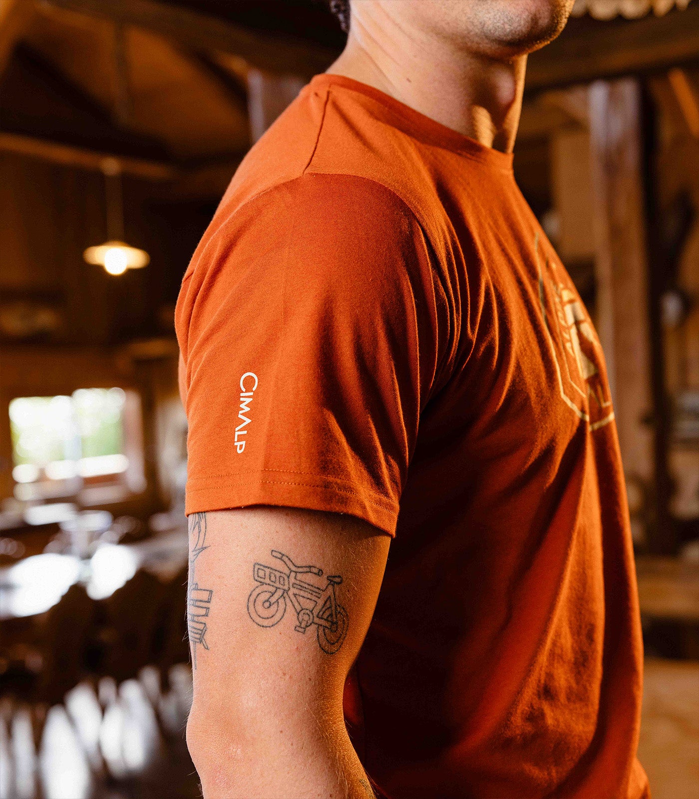 cimalp-almet-alpine-refuge-t-shirt-rando-homme-marron-coton image 2