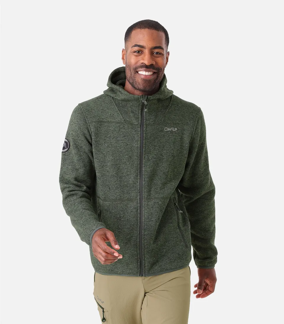 cimalp-vercors-4-h-veste-polaire-homme-vert-aspect-laine image 1