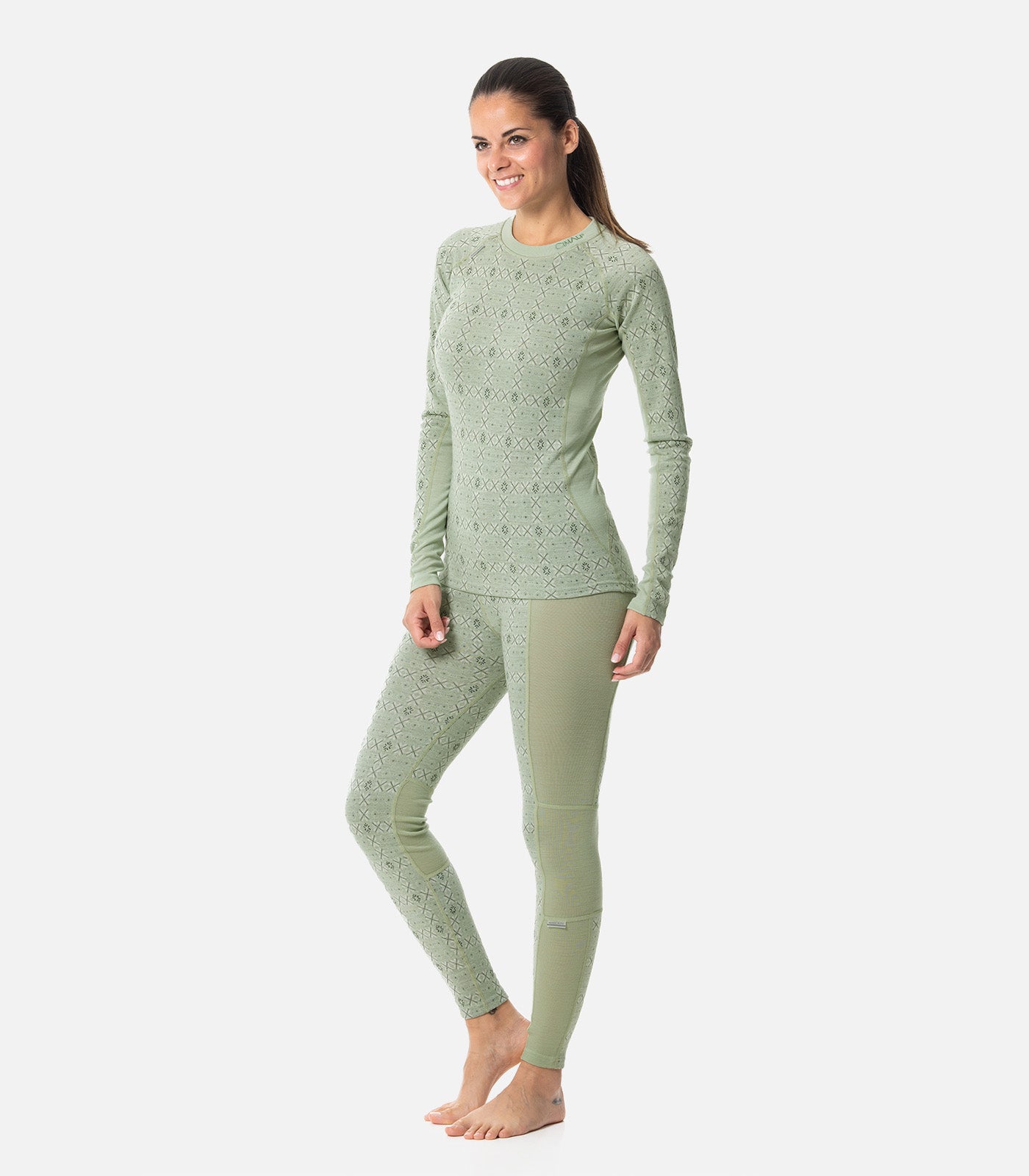 cimalp-wool-pant-f-collant-thermique-vert-m-rinos-femme image 3