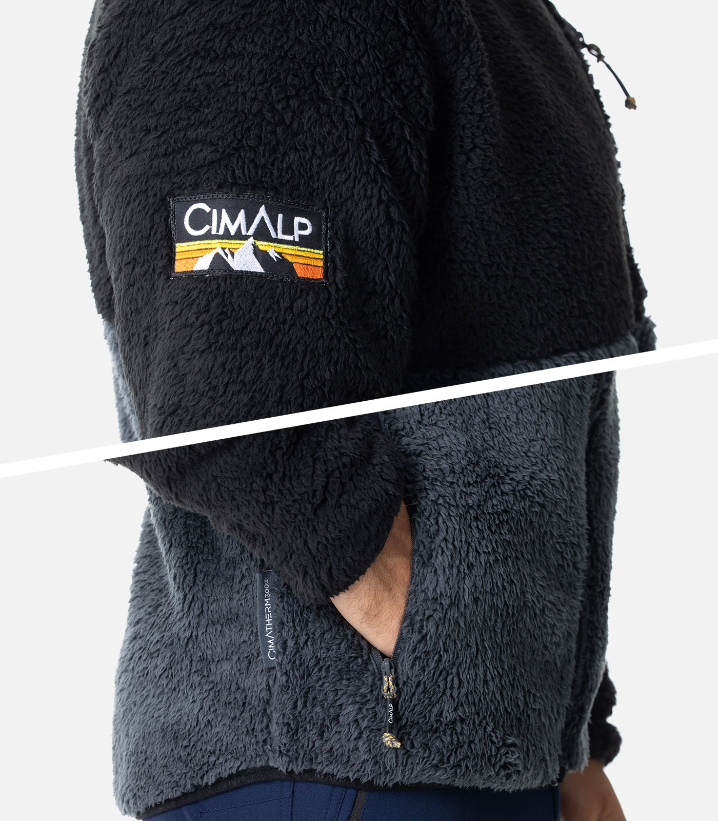 cimalp-refuge-2h-veste-polaire-homme-noir-poils-longs image 5