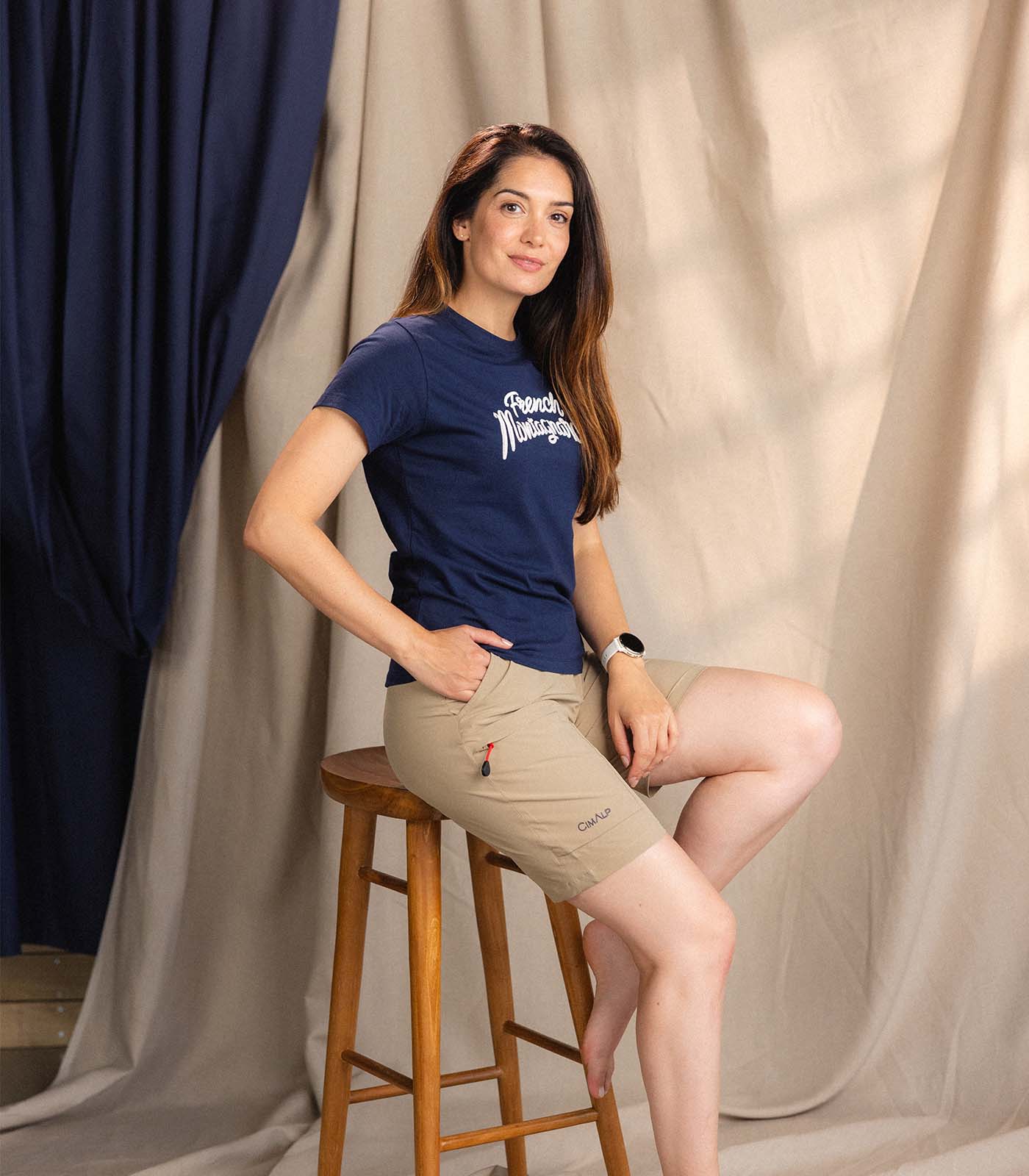 cimalp-daily-french-f-t-shirt-rando-femme-marine-oversize image 2